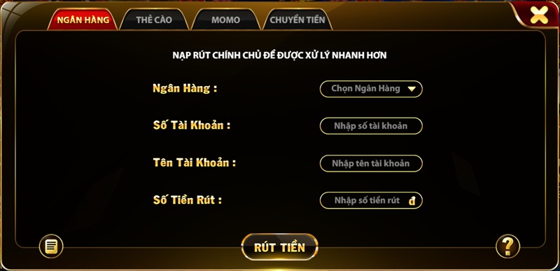 Hướng dẫn rút tiền từ Gem789 về tài khoản Gem789